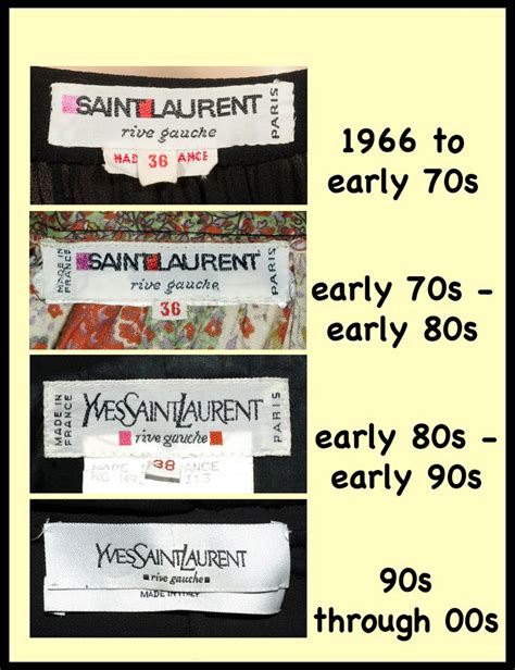 yves saint laurent tag history|vintage ysl labels.